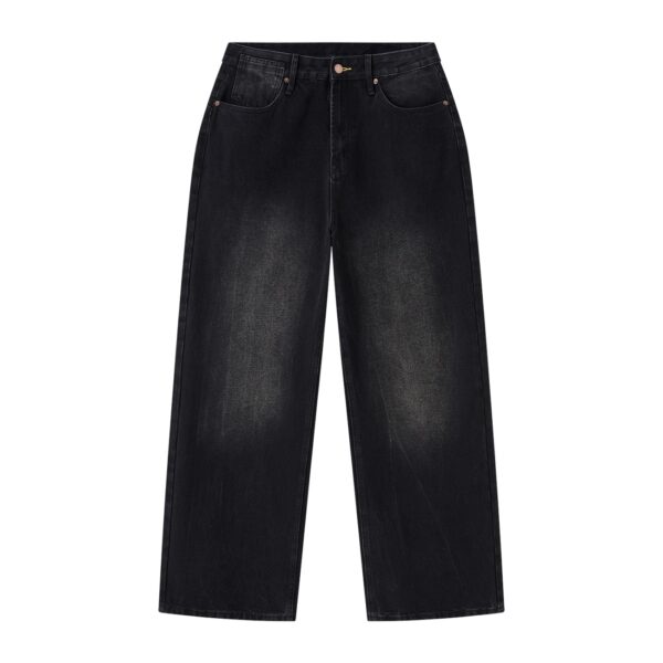Men’s Vintage Wash Wide Leg Denim Jeans - Image 6