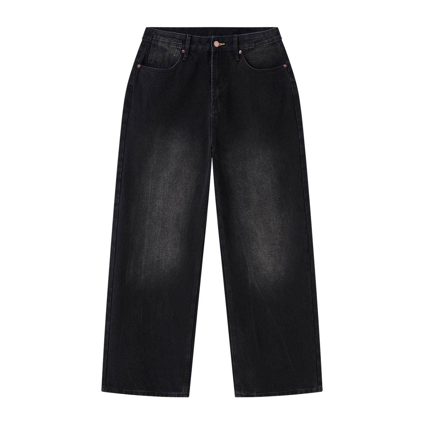 Men’s Vintage Wash Wide Leg Denim Jeans - Image 6