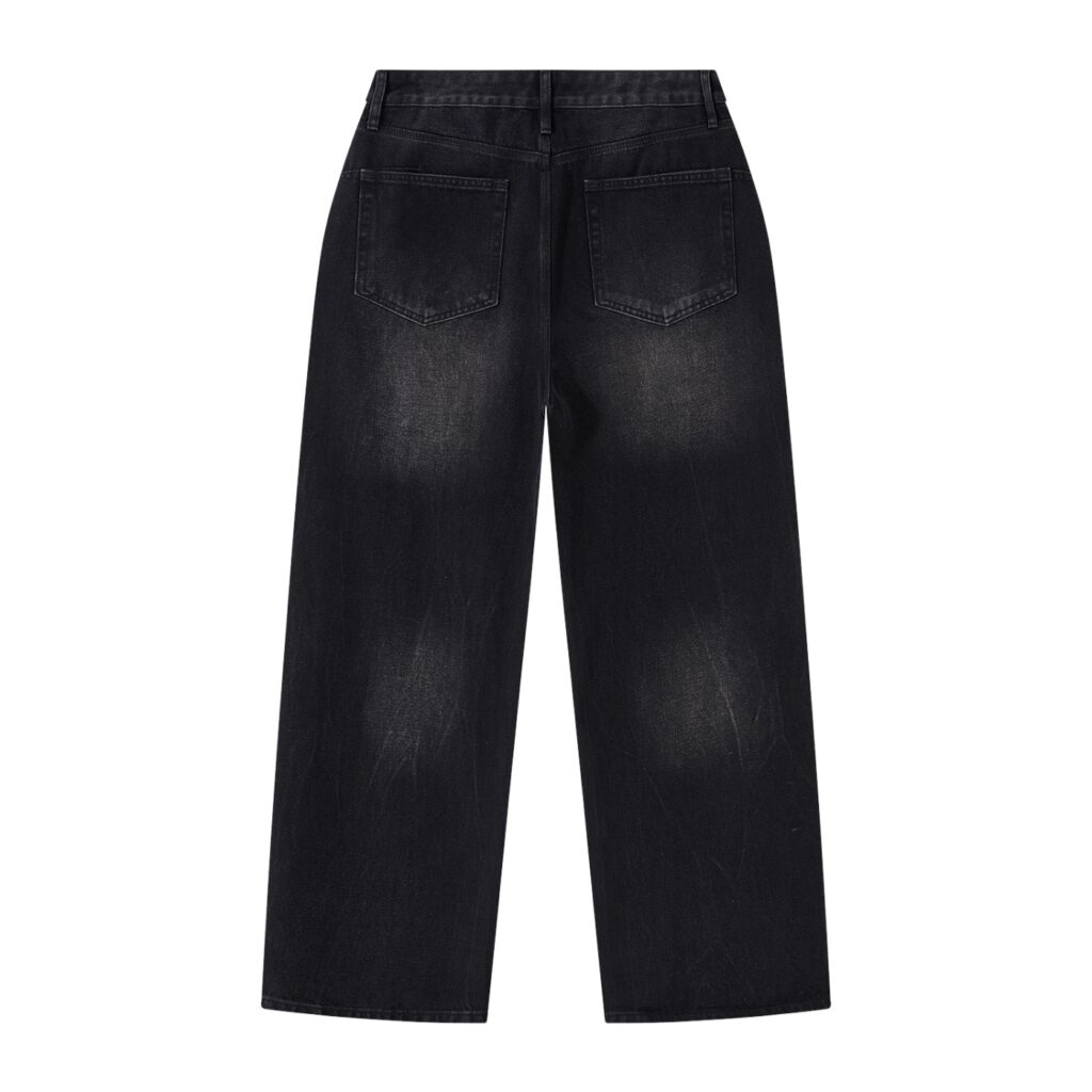 Men’s Vintage Wash Wide Leg Denim Jeans