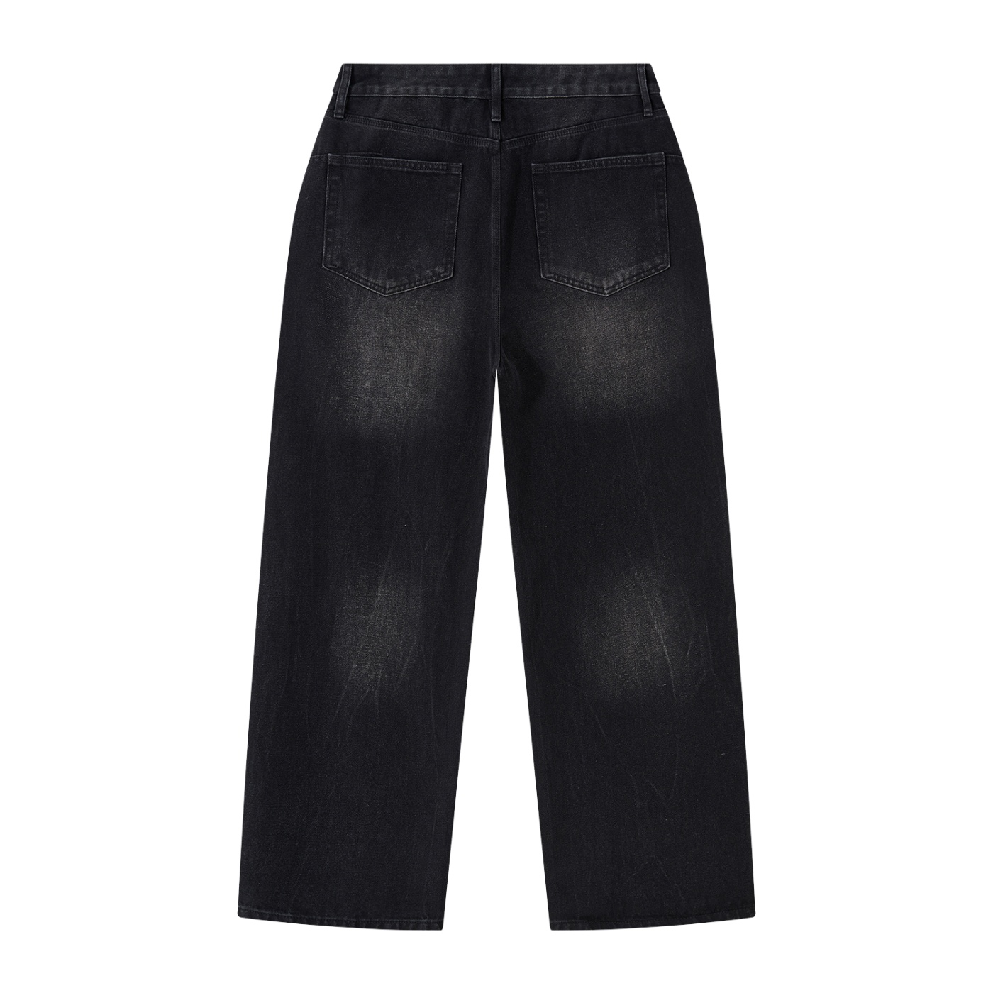 Men’s Vintage Wash Wide Leg Denim Jeans - Image 2