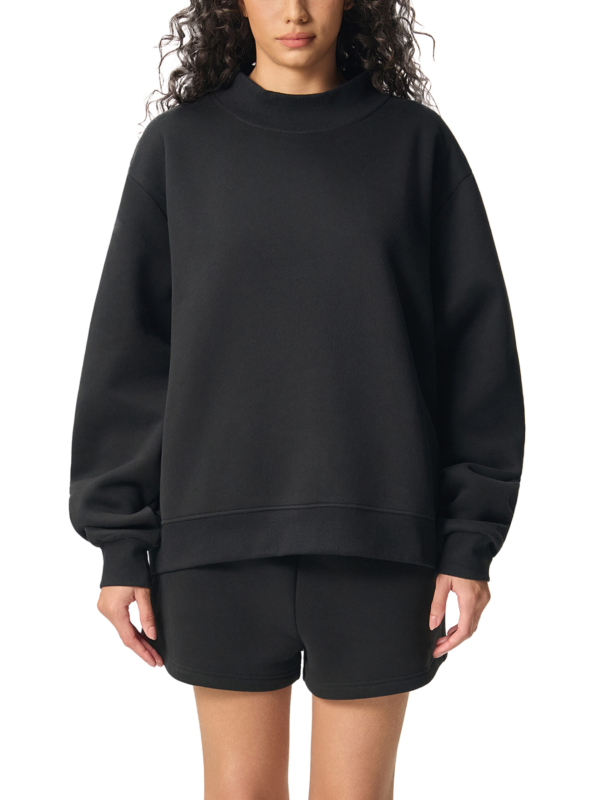 Essential Fleece Mock-Neck Crew Sweatshirt - Image 11