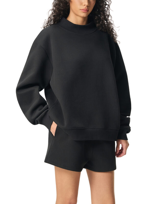 Essential Fleece Mock-Neck Crew Sweatshirt - Image 1