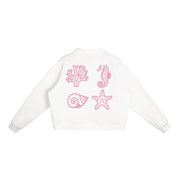 Essential Fleece Mock-Neck Crew Sweatshirt: Neon Outline Edition - Image 4