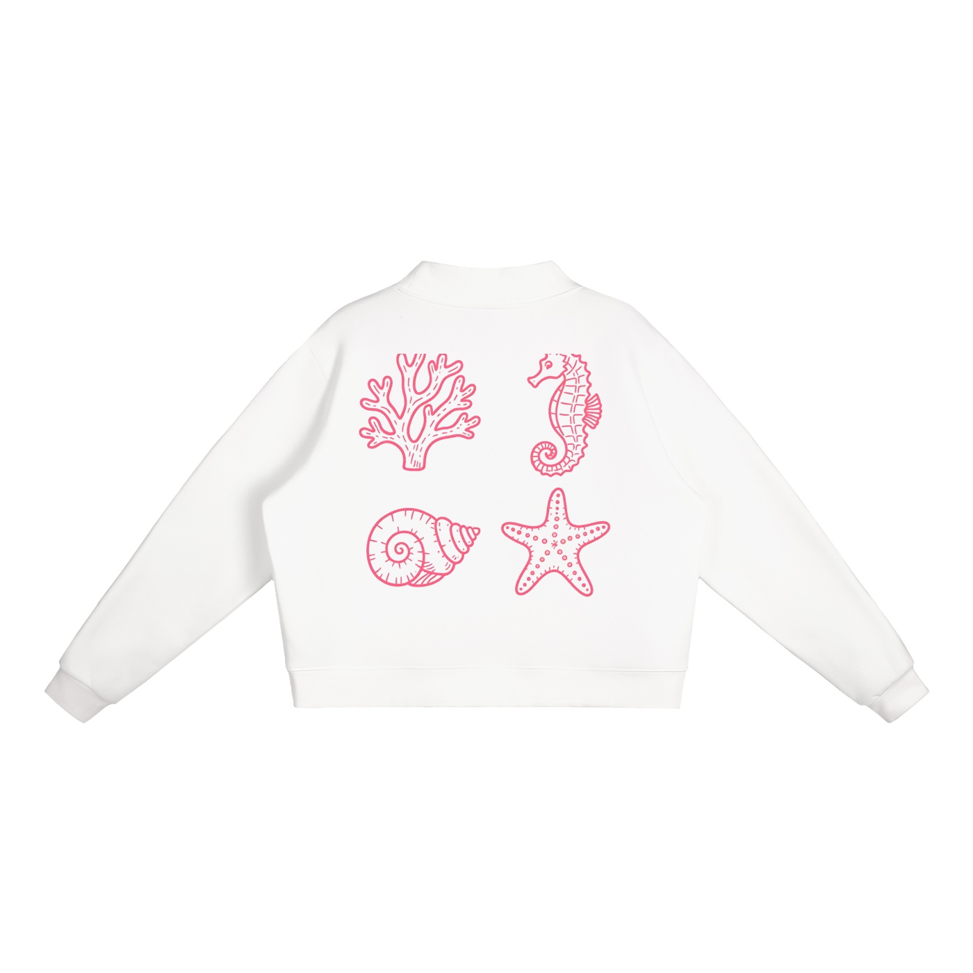 Essential Fleece Mock-Neck Crew Sweatshirt: Neon Outline Edition - Image 4