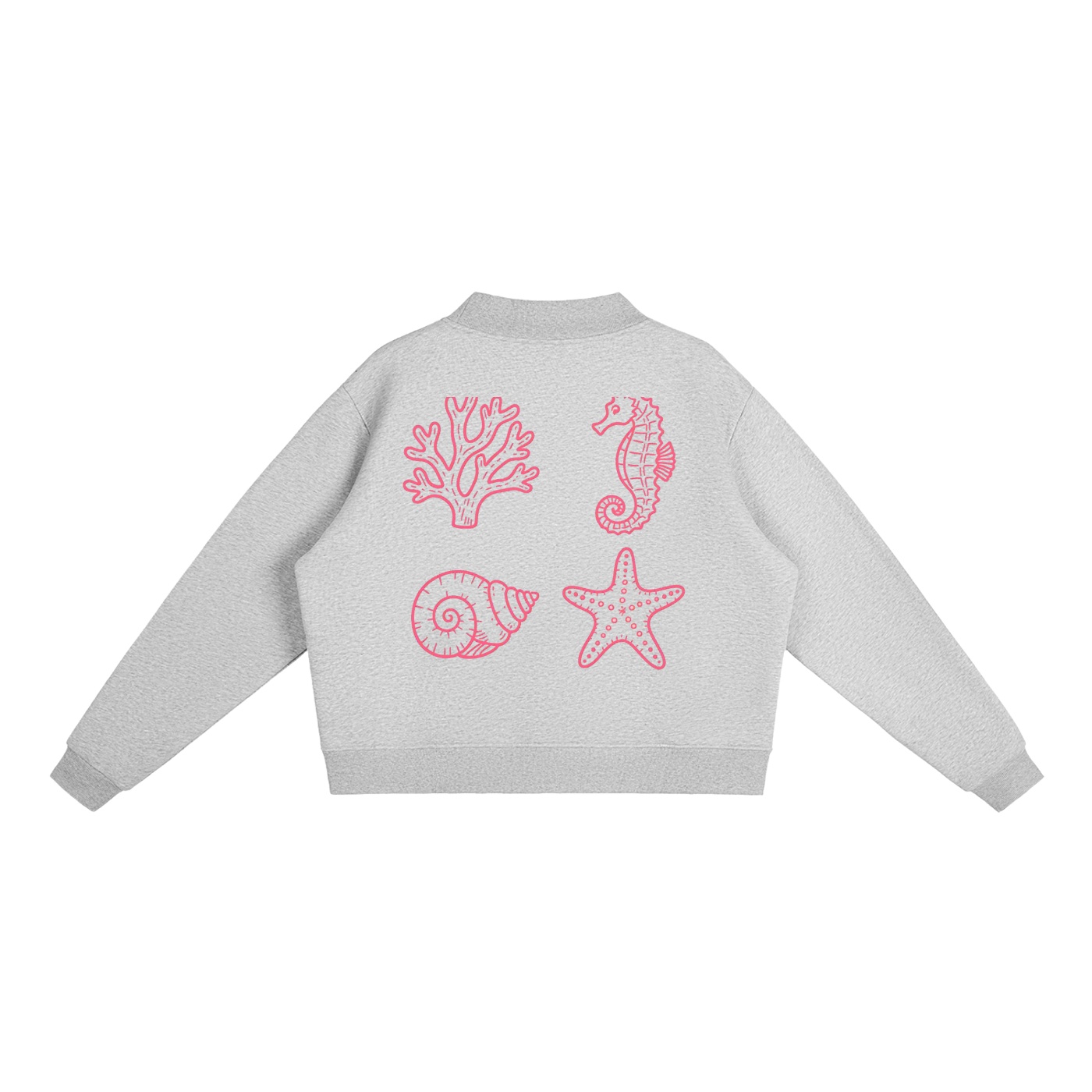 Essential Fleece Mock-Neck Crew Sweatshirt: Neon Outline Edition - Image 6