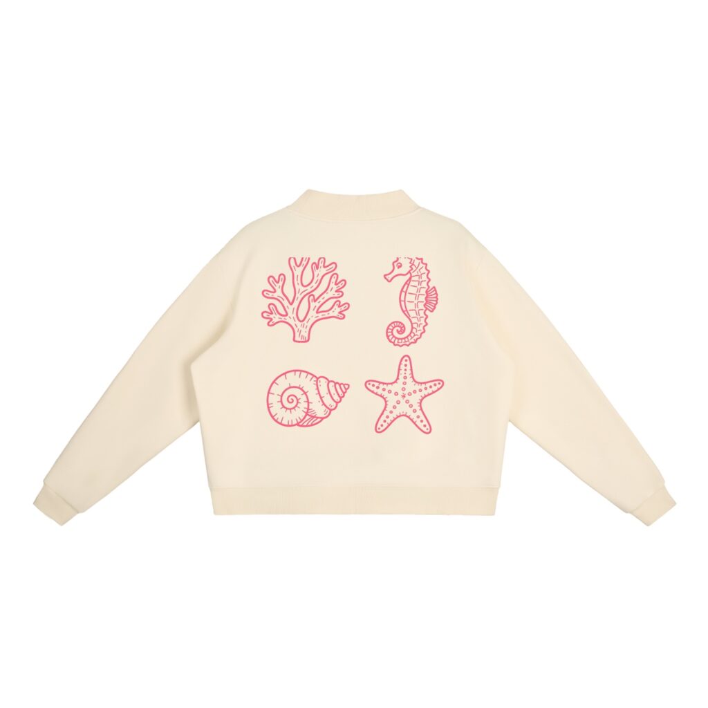 Essential Fleece Mock-Neck Crew Sweatshirt: Neon Outline Edition