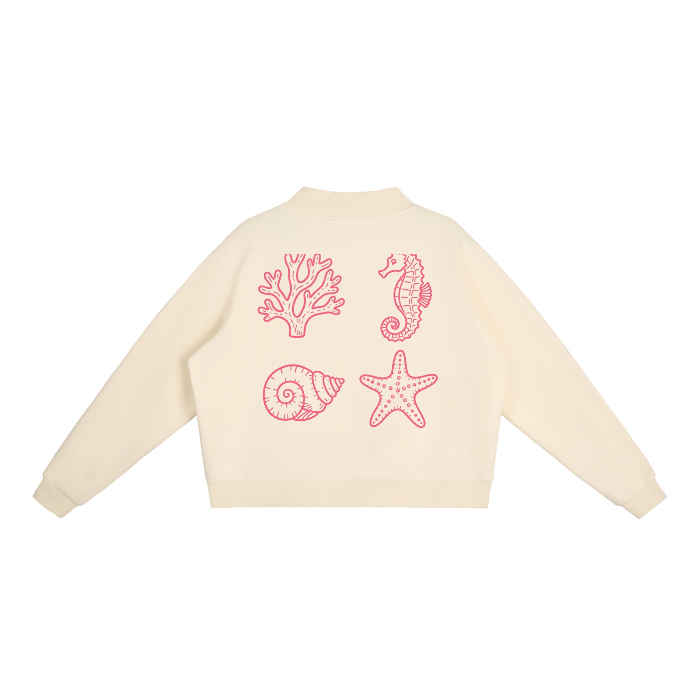 Essential Fleece Mock-Neck Crew Sweatshirt: Neon Outline Edition - Image 8
