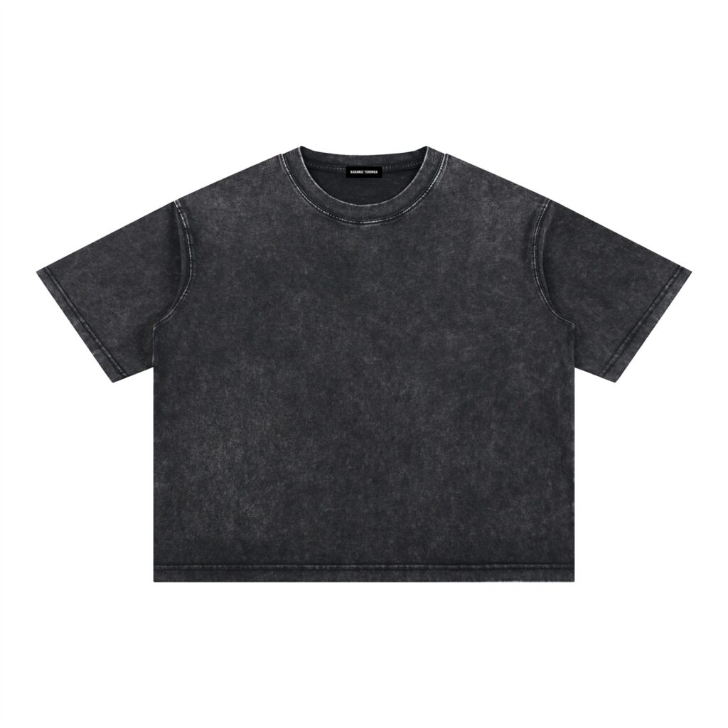 Mineral Wash Boxy Cotton T-Shirt: Dark Tee