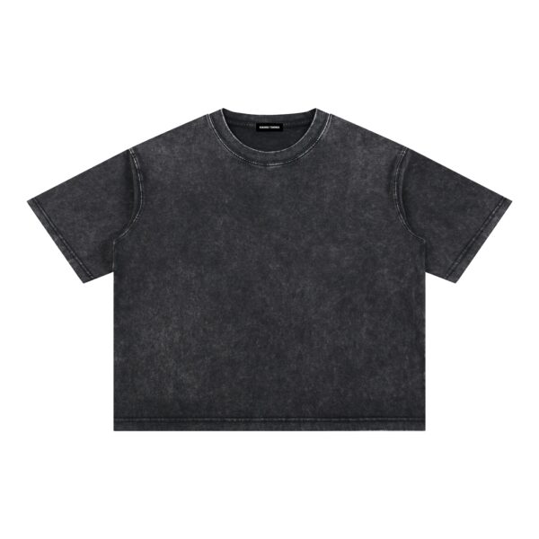 Mineral Wash Boxy Cotton T-Shirt: Dark Tee - Image 2