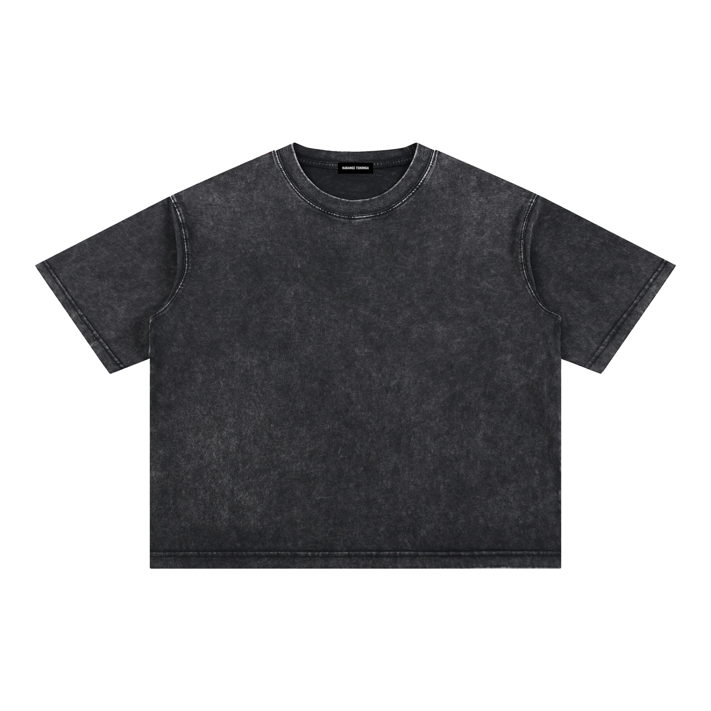 Mineral Wash Boxy Cotton T-Shirt: Dark Tee - Image 2