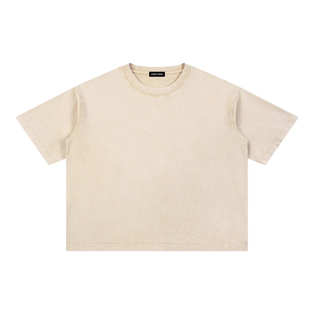 Mineral Wash Boxy Cotton T-Shirt: Light Tee