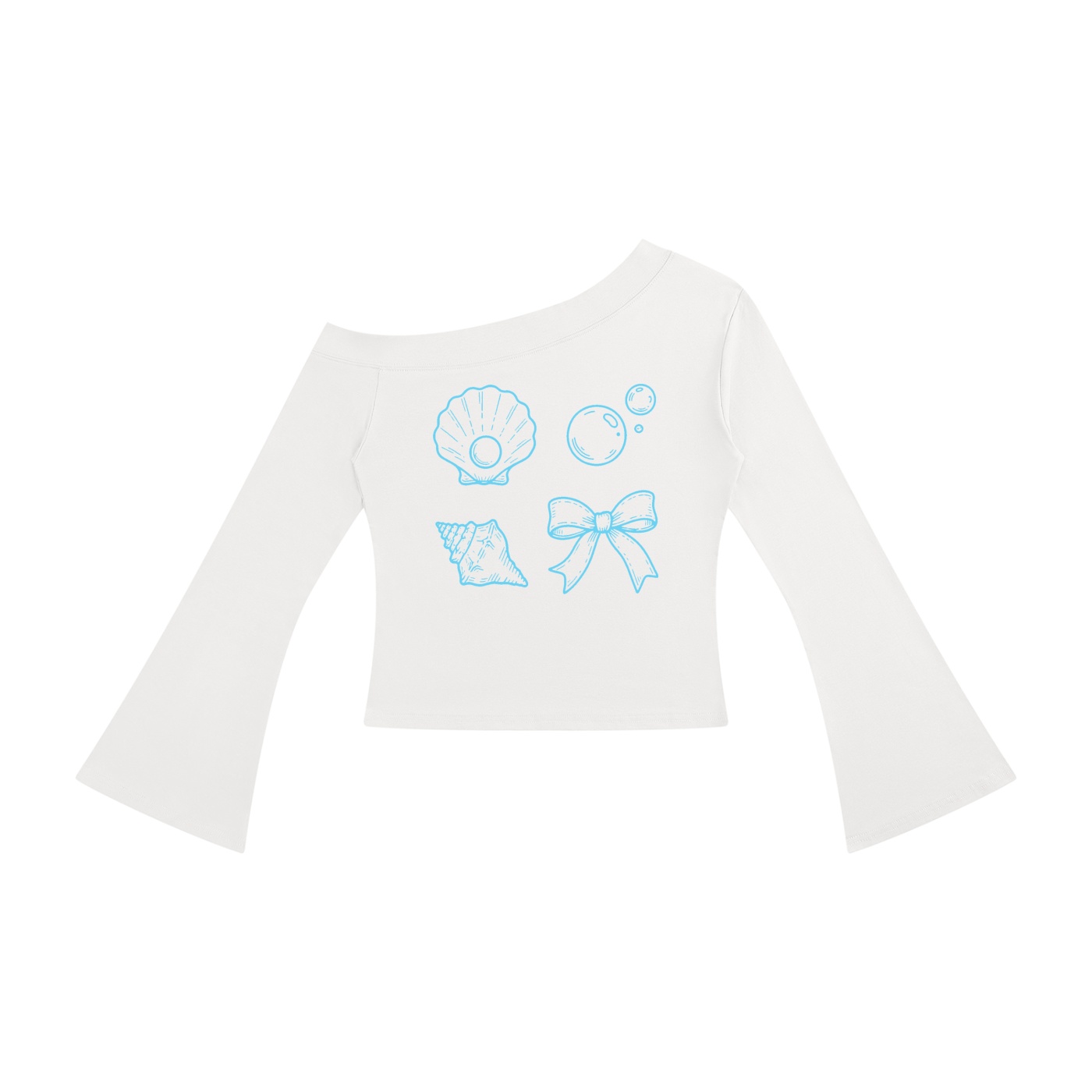 Women's Off Shoulder Bell Sleeve T-Shirt - Image 4