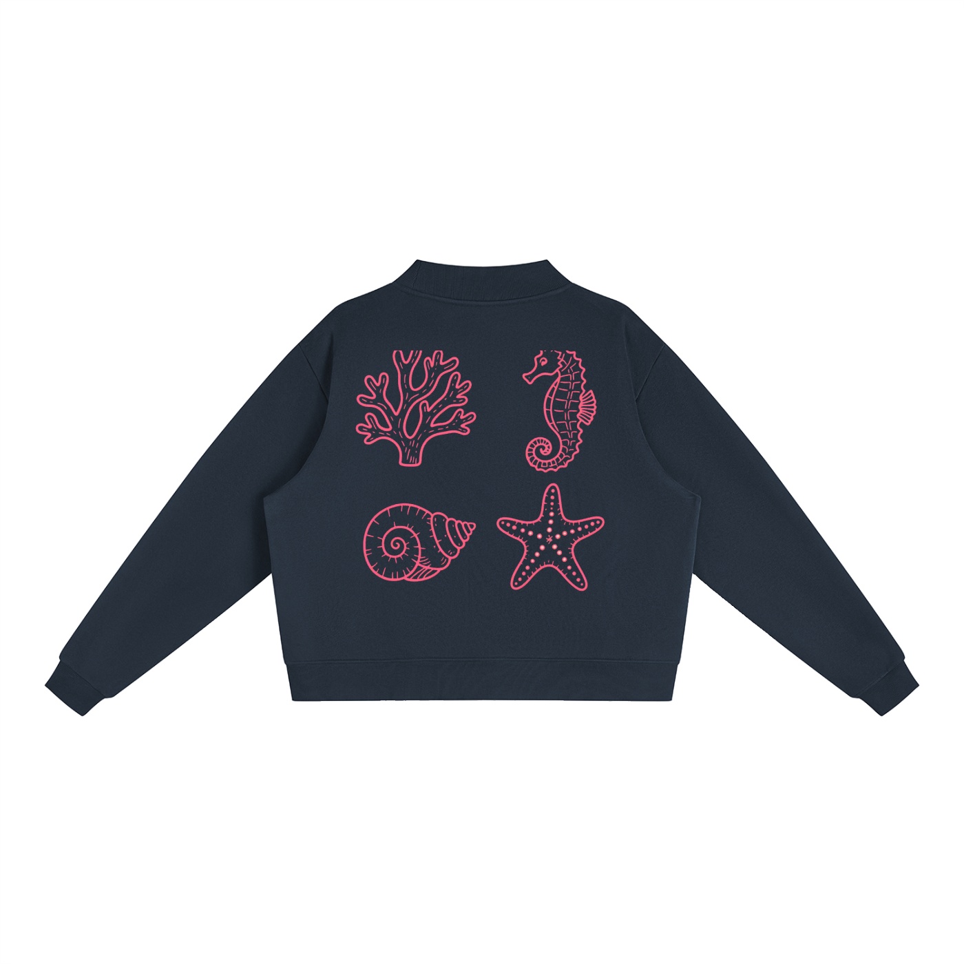 Essential Fleece Mock-Neck Crew Sweatshirt: Neon Outline Edition - Image 14