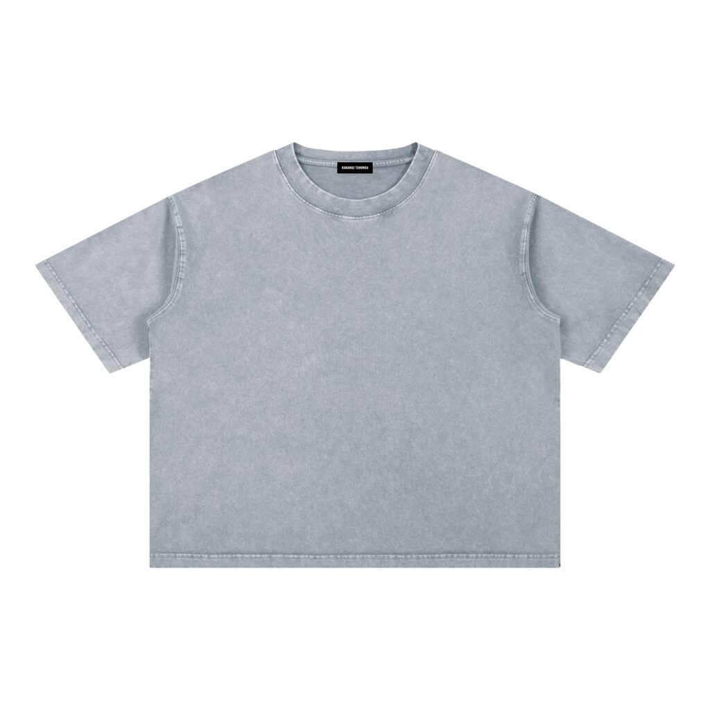 Mineral Wash Boxy Cotton T-Shirt: Light Tee