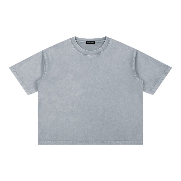 Mineral Wash Boxy Cotton T-Shirt: Light Tee - Image 14