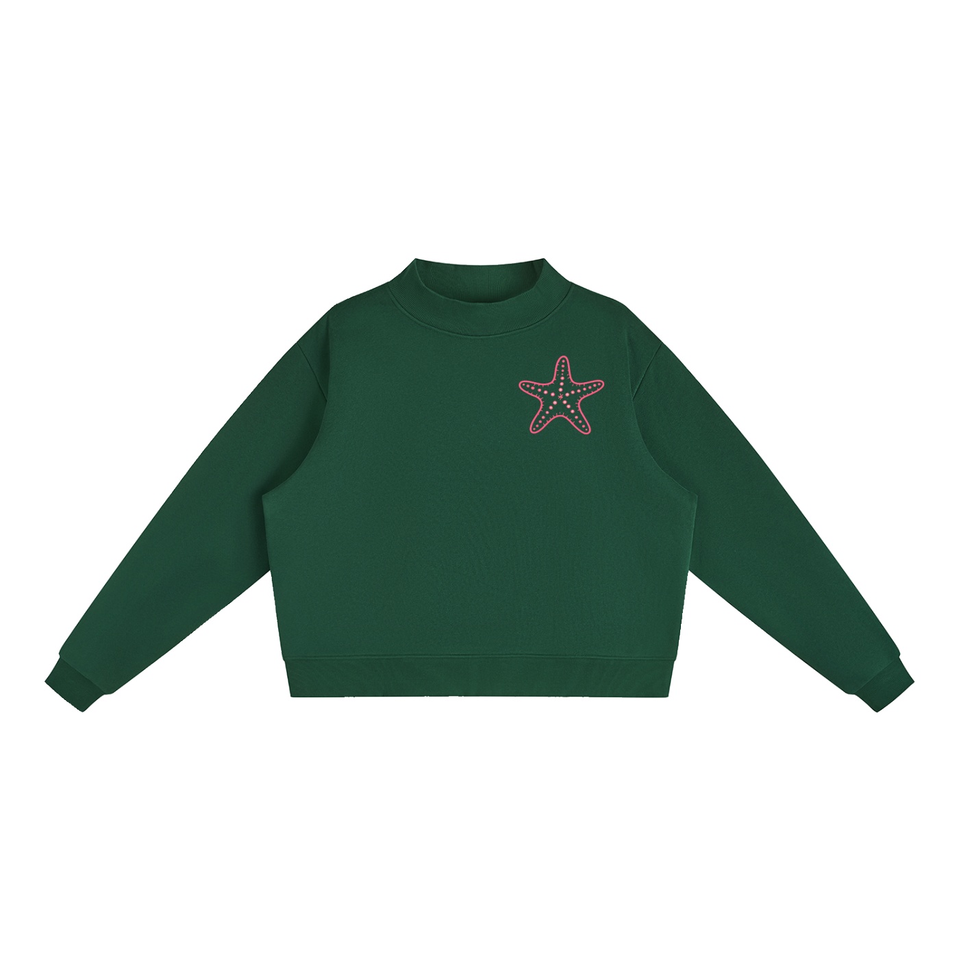 Essential Fleece Mock-Neck Crew Sweatshirt: Neon Outline Edition - Image 17