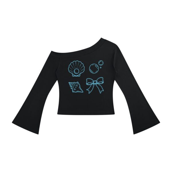 Women's Off Shoulder Bell Sleeve T-Shirt - Image 1