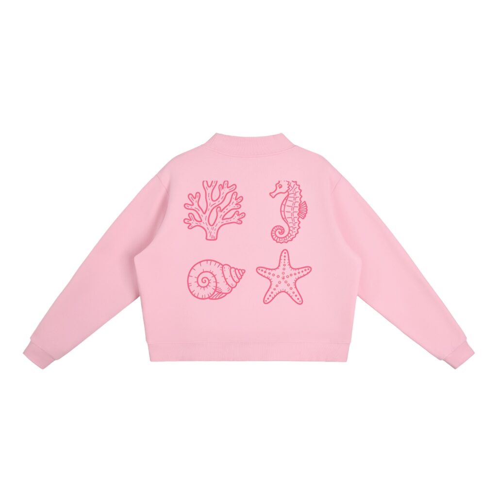 Essential Fleece Mock-Neck Crew Sweatshirt: Neon Outline Edition