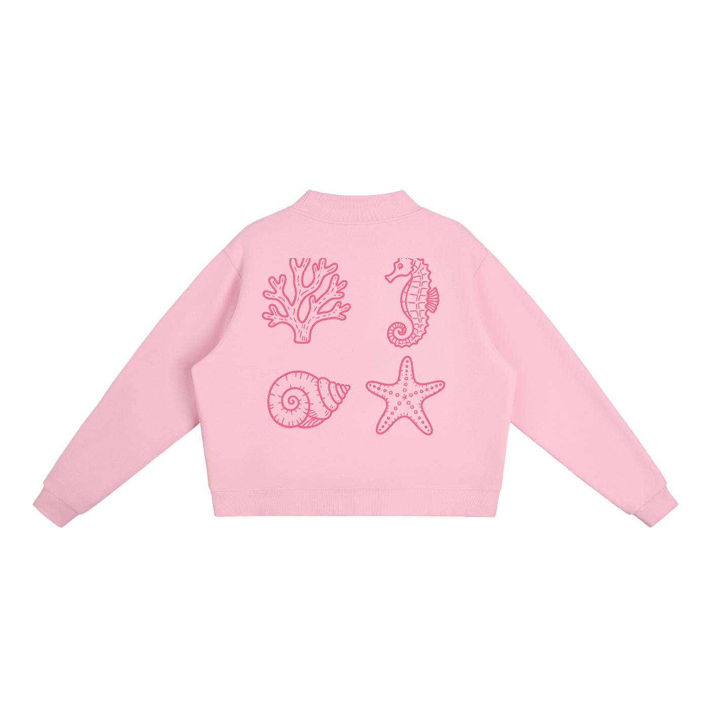 Essential Fleece Mock-Neck Crew Sweatshirt: Neon Outline Edition - Image 12