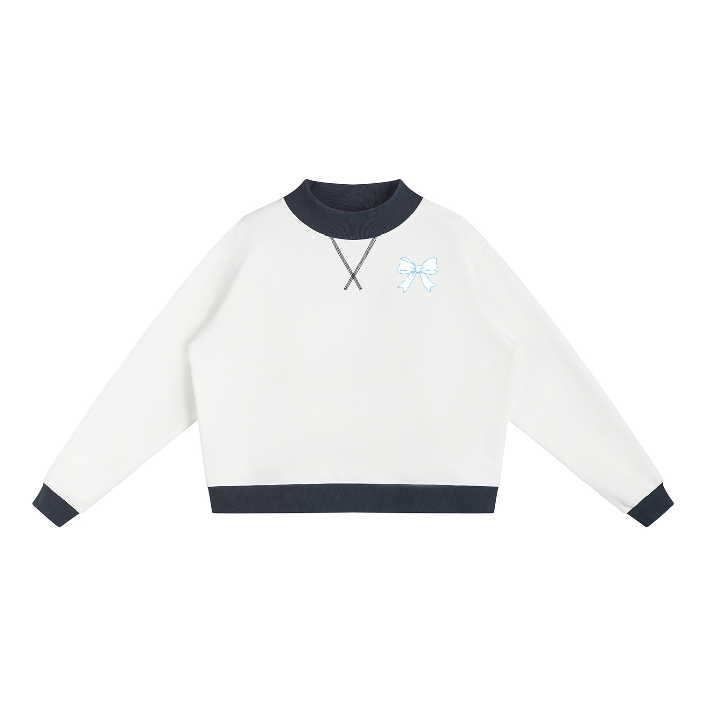 Women’s Mock Neck Crewneck Sweatshirt - Image 3
