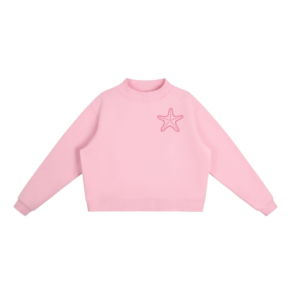 Essential Fleece Mock-Neck Crew Sweatshirt: Neon Outline Edition