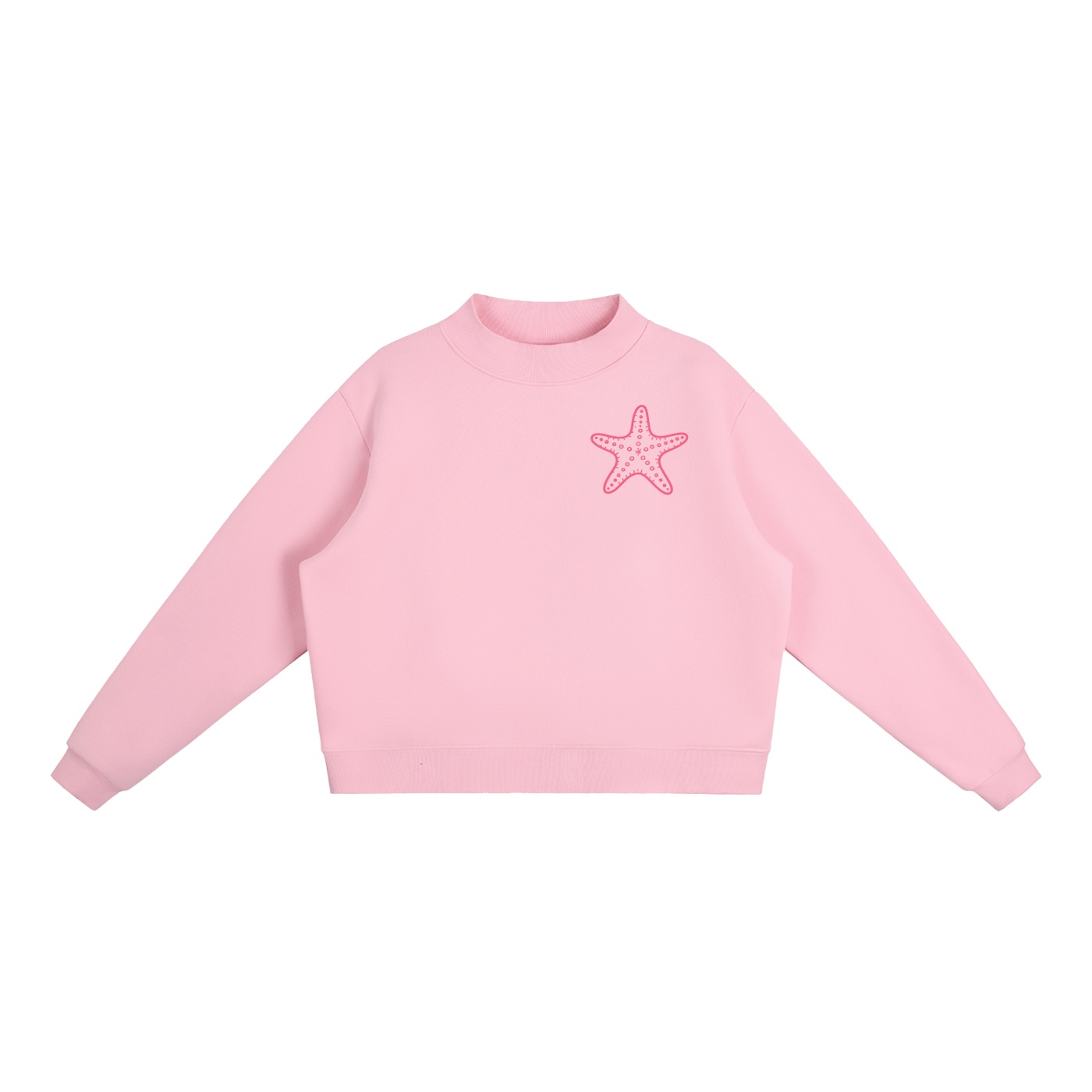 Essential Fleece Mock-Neck Crew Sweatshirt: Neon Outline Edition - Image 11