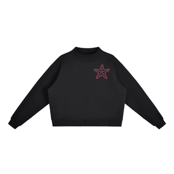 Essential Fleece Mock-Neck Crew Sweatshirt: Neon Outline Edition - Image 1