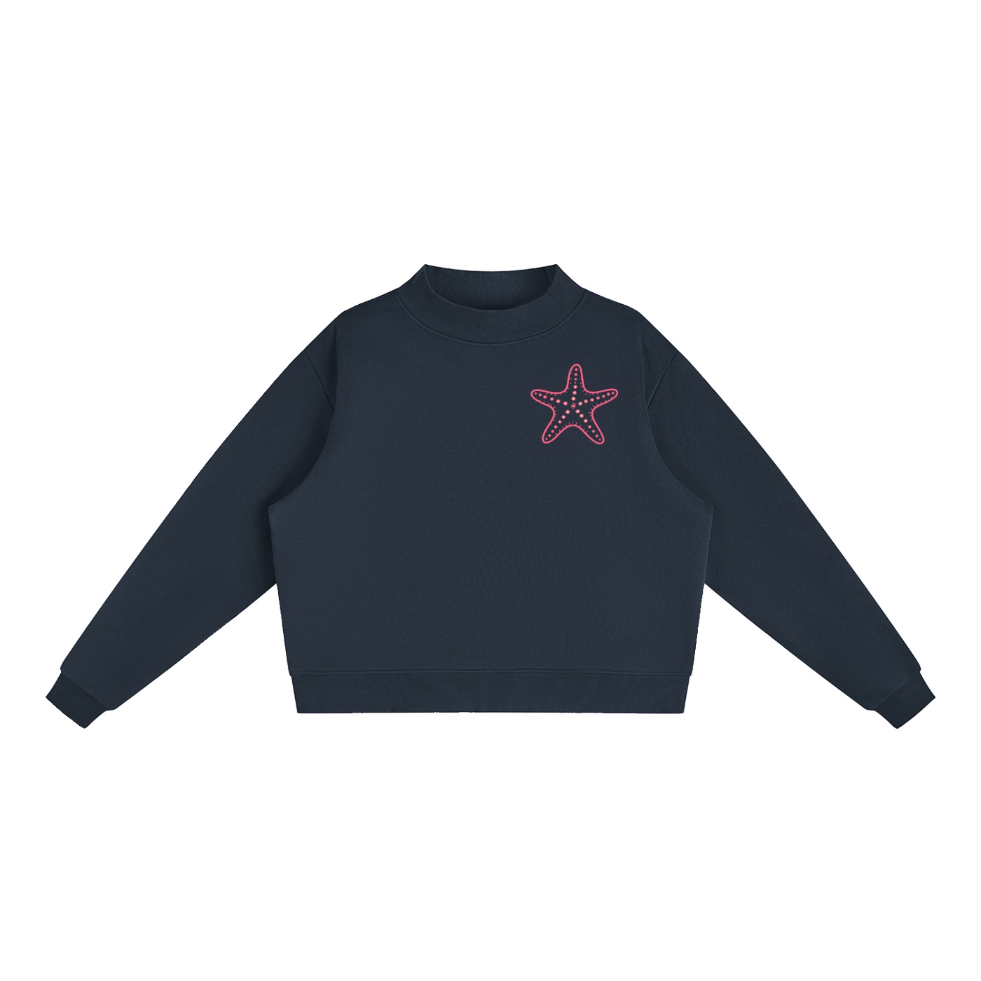Essential Fleece Mock-Neck Crew Sweatshirt: Neon Outline Edition - Image 13
