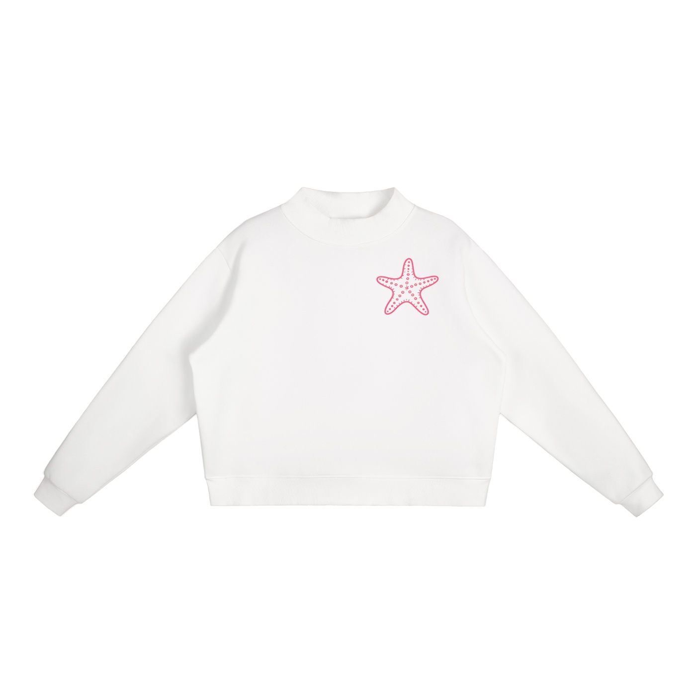 Essential Fleece Mock-Neck Crew Sweatshirt: Neon Outline Edition - Image 3