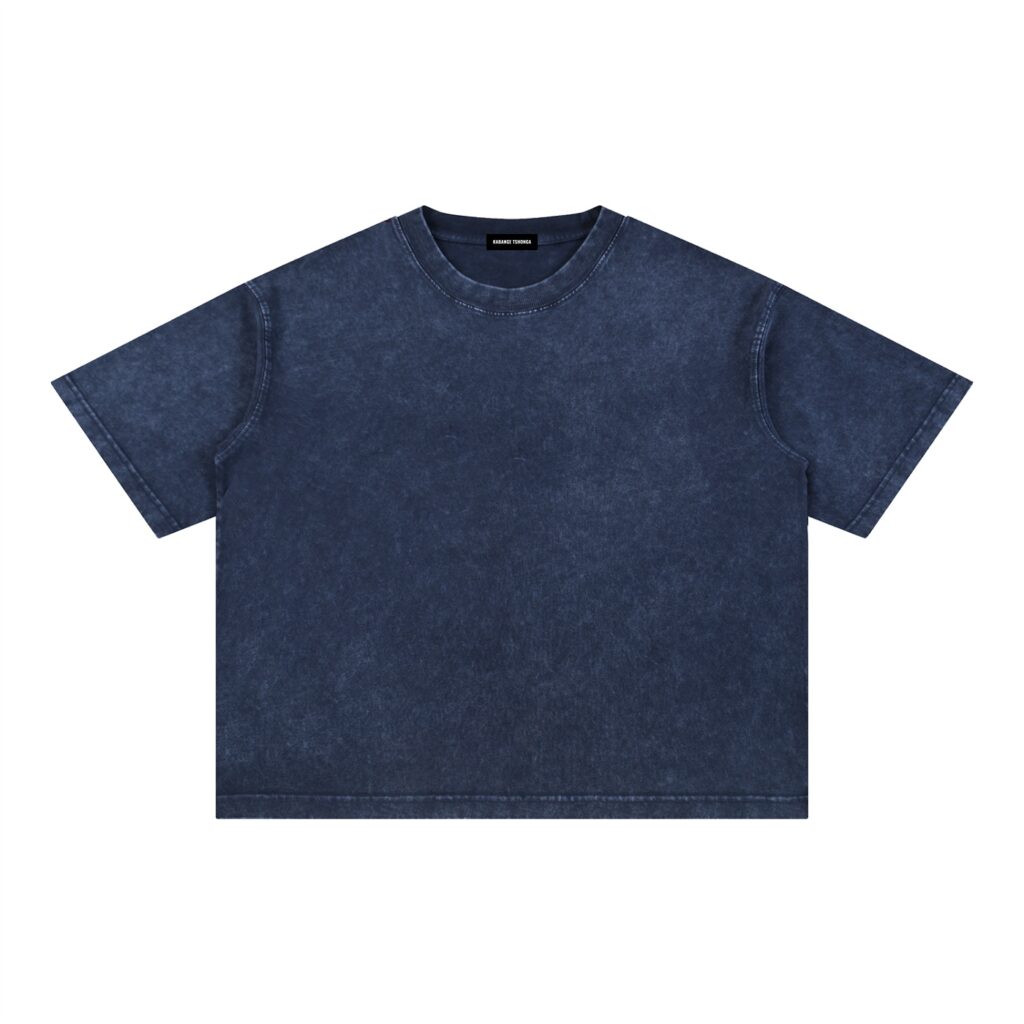 Mineral Wash Boxy Cotton T-Shirt: Dark Tee