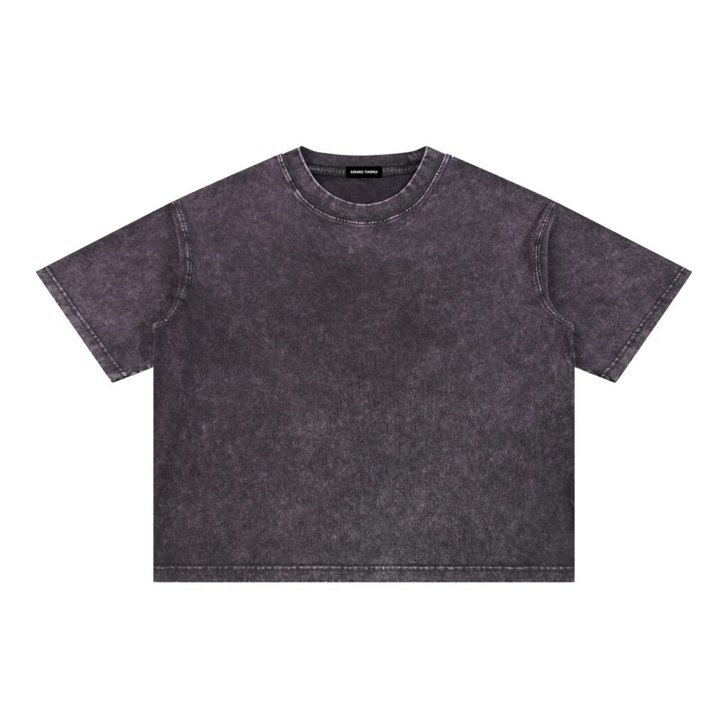 Mineral Wash Boxy Cotton T-Shirt: Dark Tee