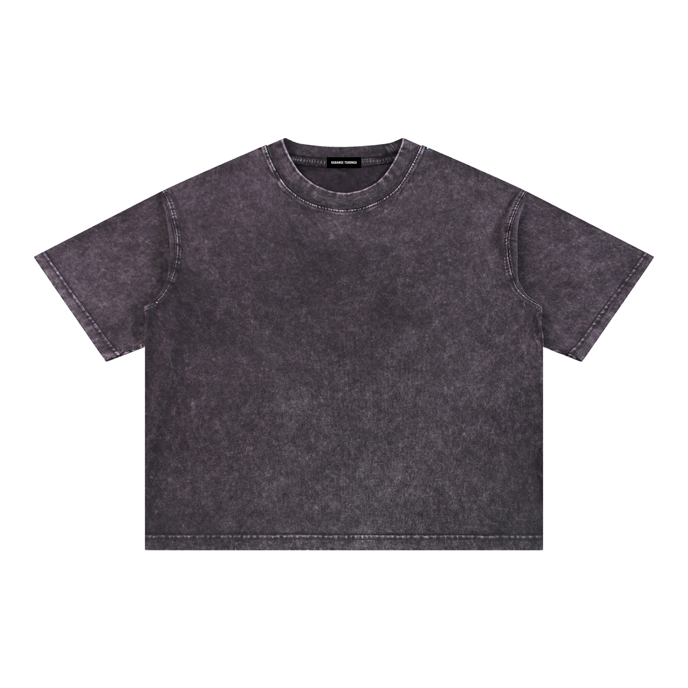 Mineral Wash Boxy Cotton T-Shirt: Dark Tee - Image 5