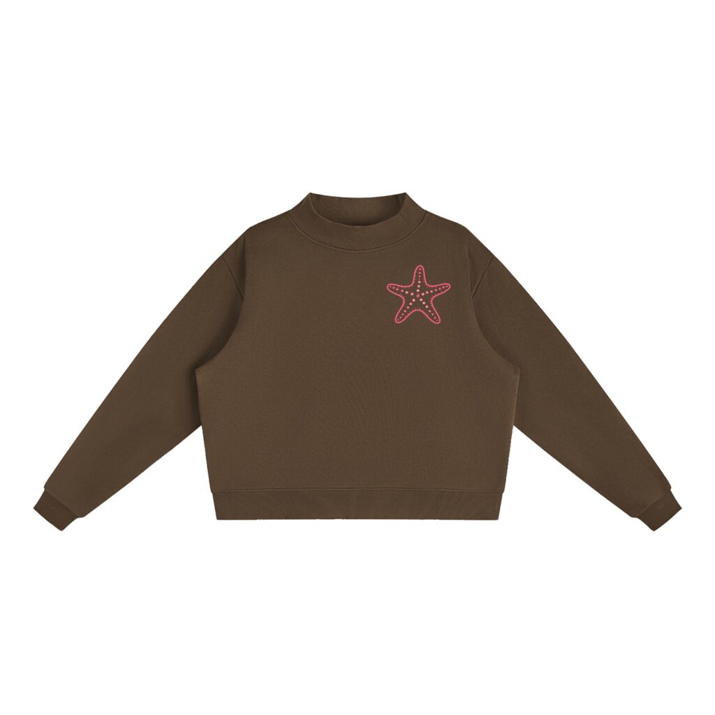 Essential Fleece Mock-Neck Crew Sweatshirt: Neon Outline Edition