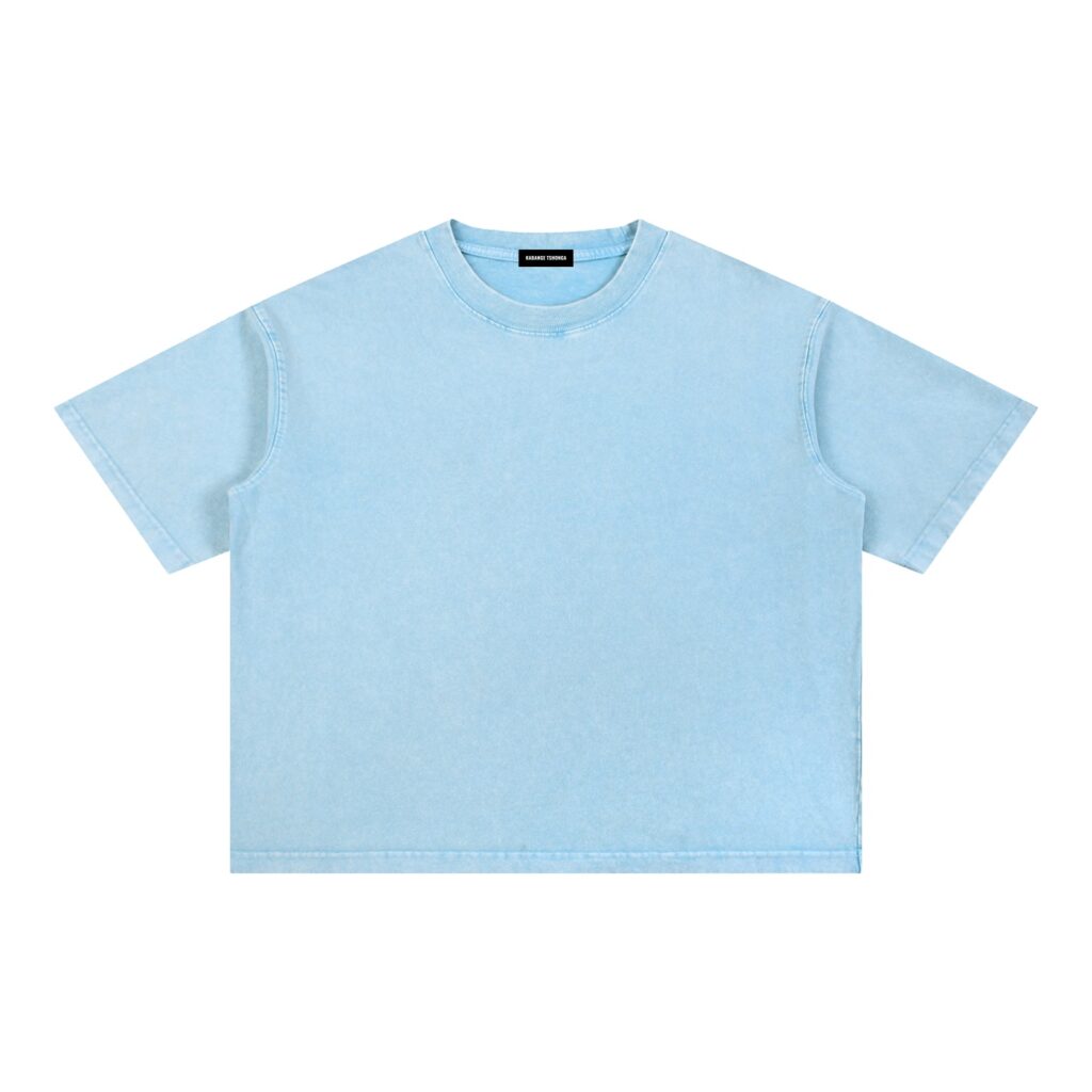 Mineral Wash Boxy Cotton T-Shirt: Light Tee