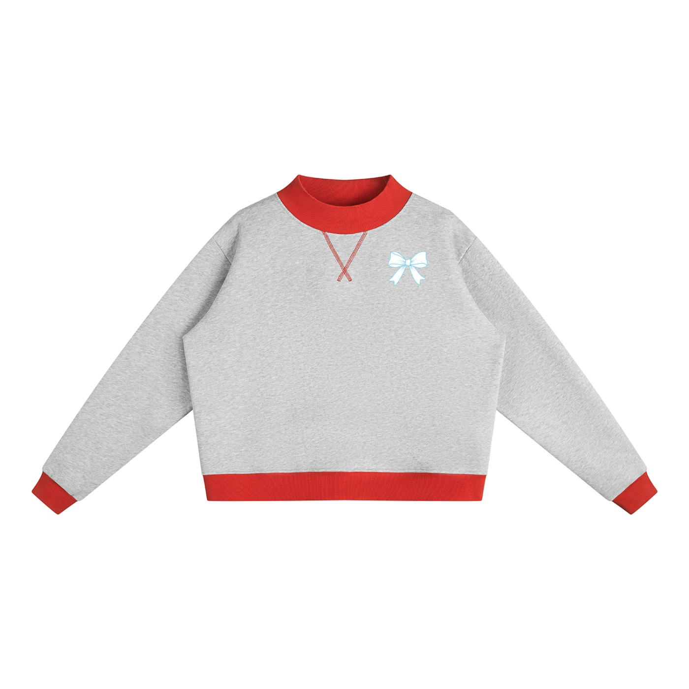 Women’s Mock Neck Crewneck Sweatshirt - Image 5