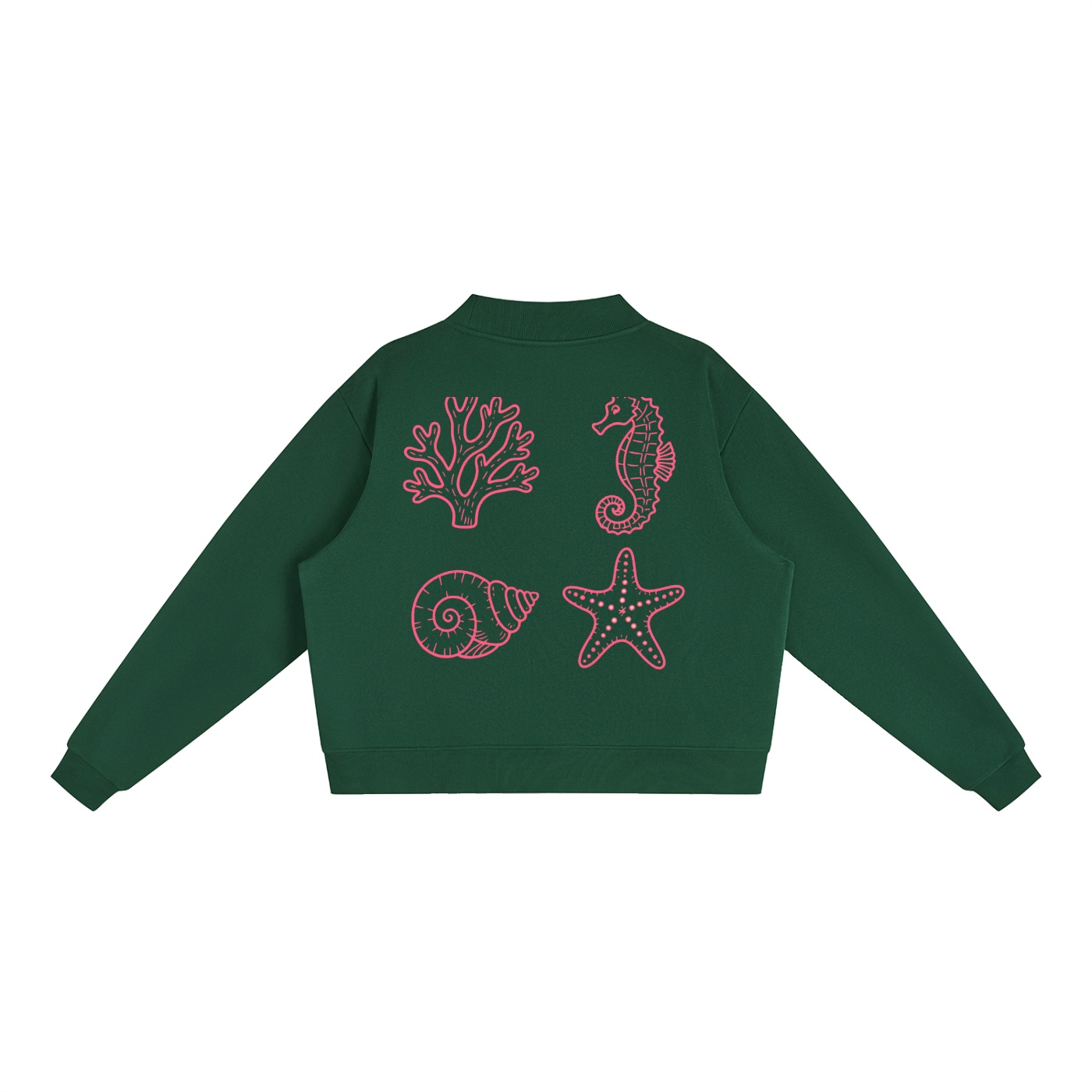 Essential Fleece Mock-Neck Crew Sweatshirt: Neon Outline Edition - Image 18