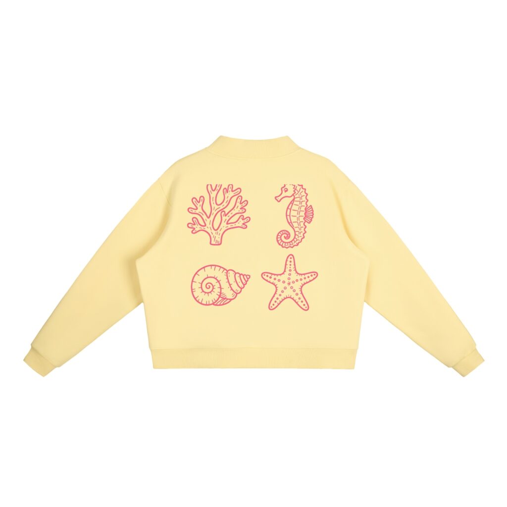 Essential Fleece Mock-Neck Crew Sweatshirt: Neon Outline Edition