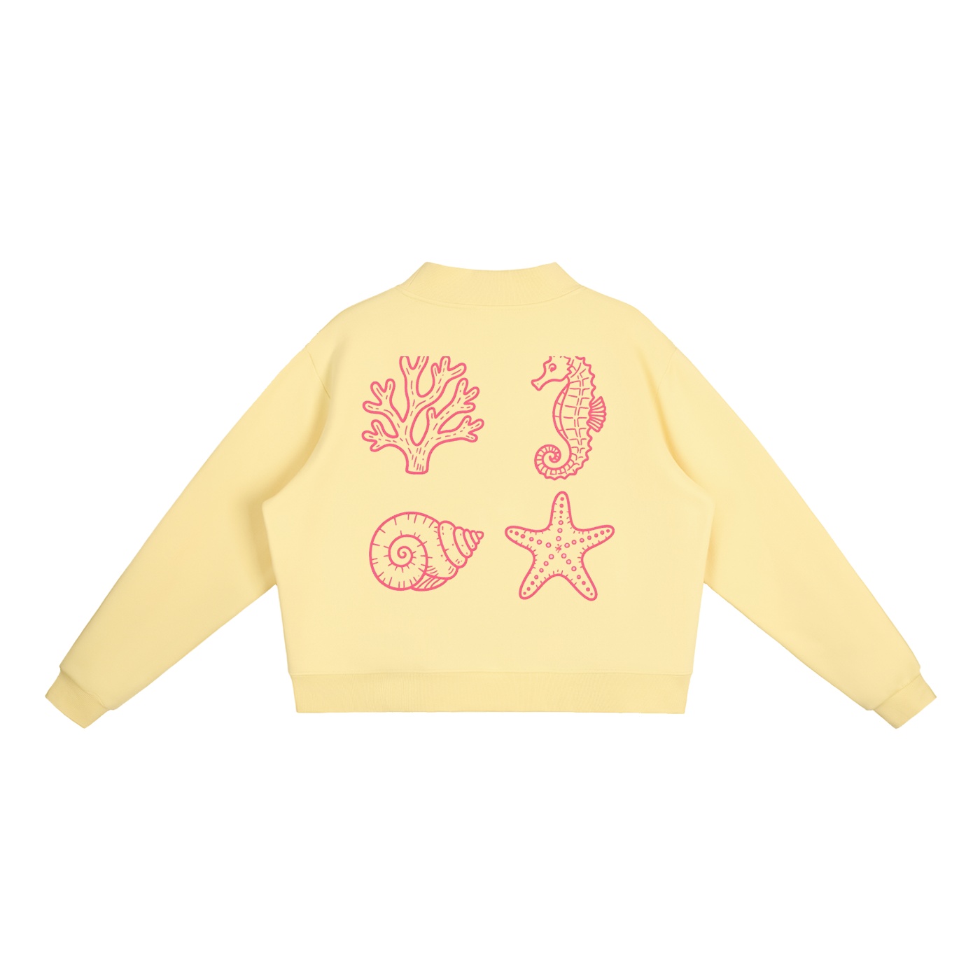 Essential Fleece Mock-Neck Crew Sweatshirt: Neon Outline Edition - Image 10