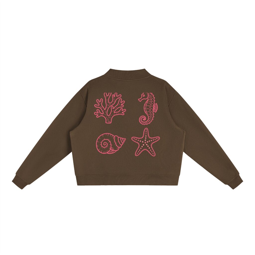Essential Fleece Mock-Neck Crew Sweatshirt: Neon Outline Edition