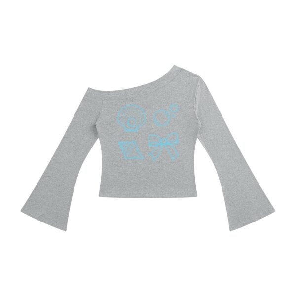 Women's Off Shoulder Bell Sleeve T-Shirt - Image 7