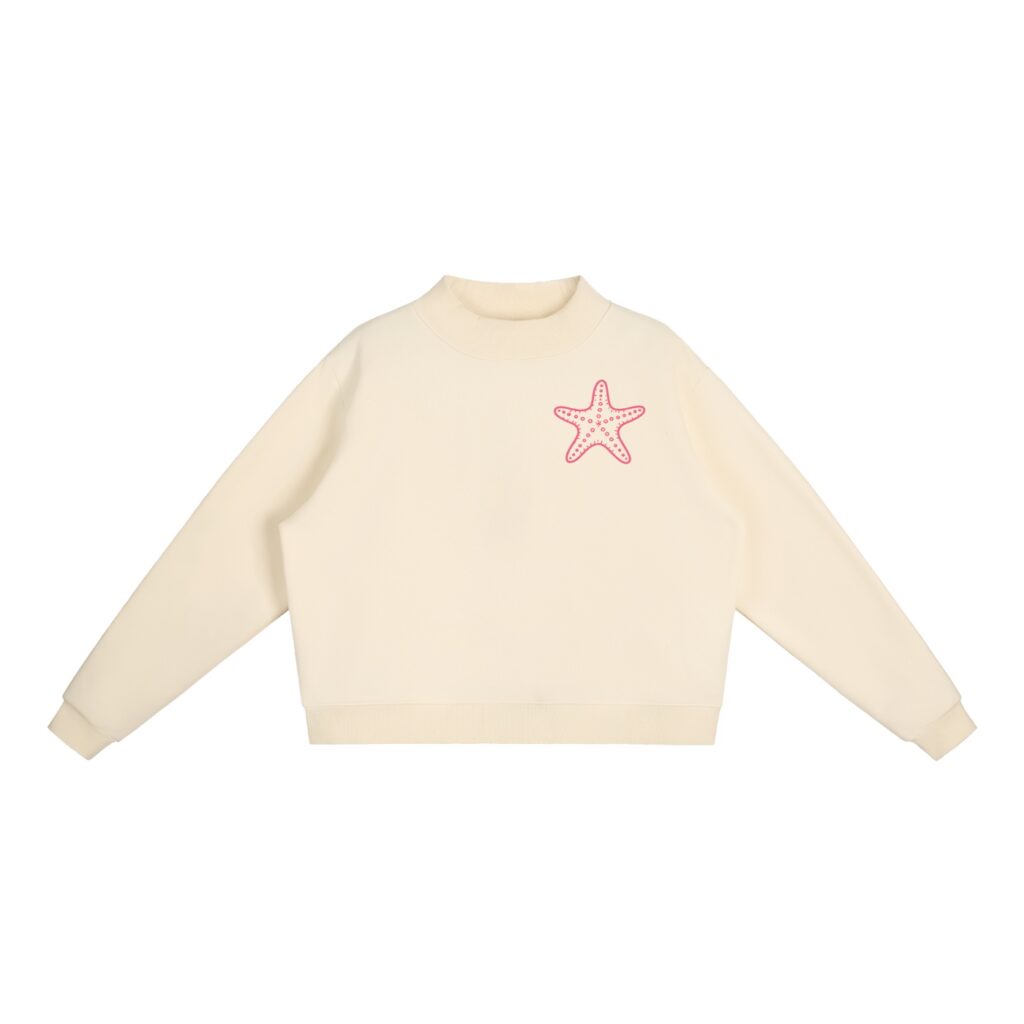 Essential Fleece Mock-Neck Crew Sweatshirt: Neon Outline Edition