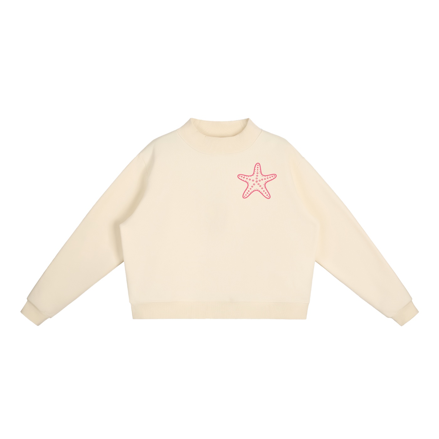 Essential Fleece Mock-Neck Crew Sweatshirt: Neon Outline Edition - Image 7