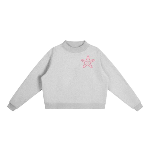 Essential Fleece Mock-Neck Crew Sweatshirt: Neon Outline Edition - Image 5