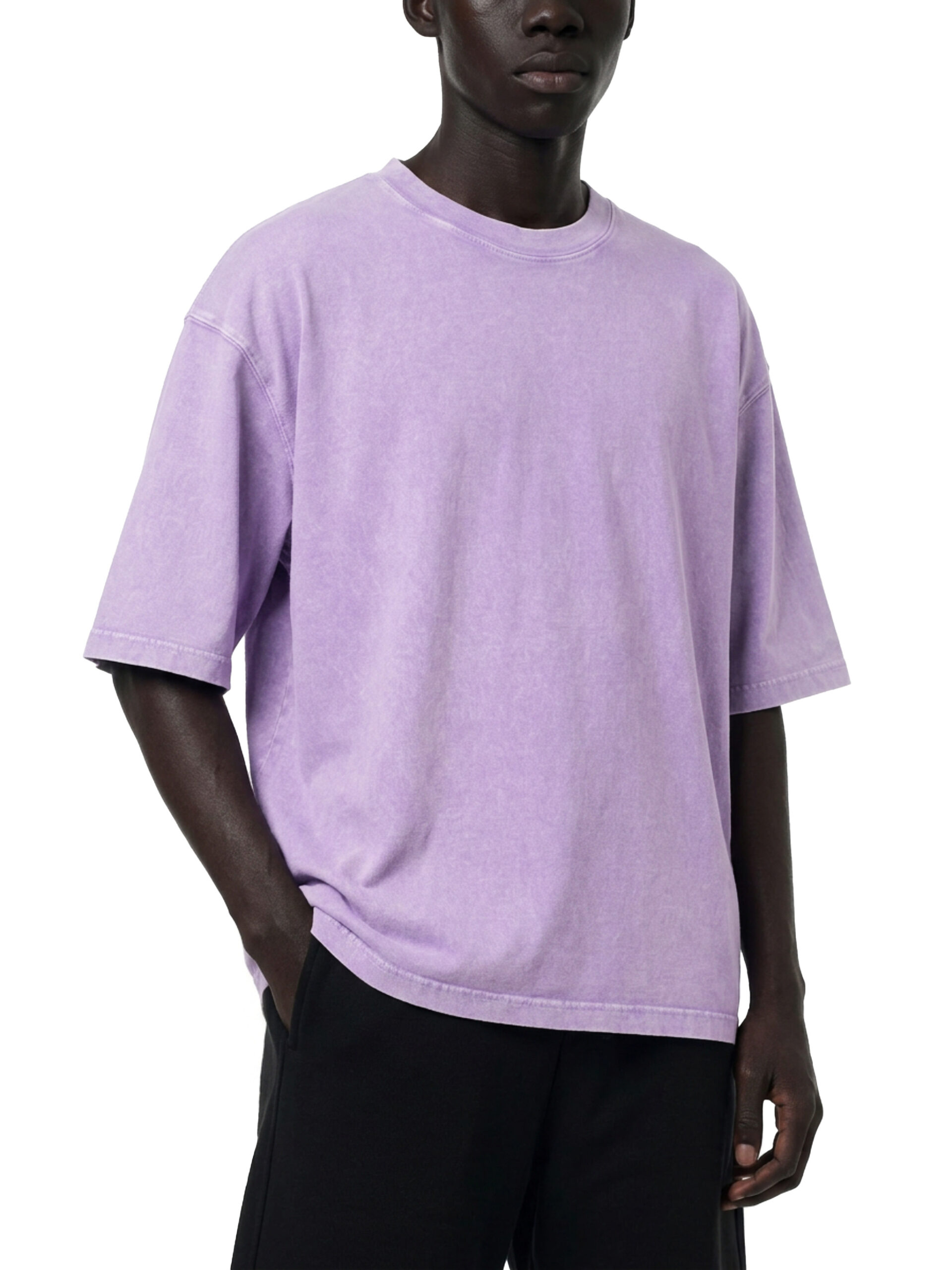 Mineral Wash Boxy Cotton T-Shirt: Light Tee - Image 17